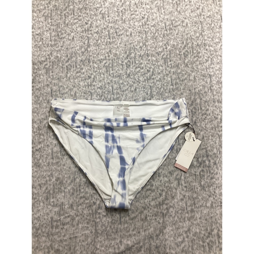 CALIA Wide‎ Banded Bikini Bottom Python Peri Dust Tie Dye Blue White XXL NEW